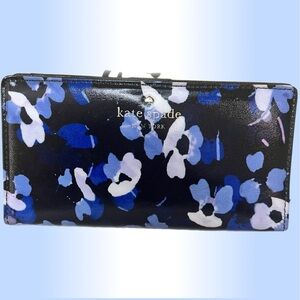 Kate Spade Storybook Black Floral & Striped Wallet